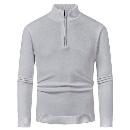 Men’s Half-Zip Jumper – Stand Collar with Ribbed Cuffs