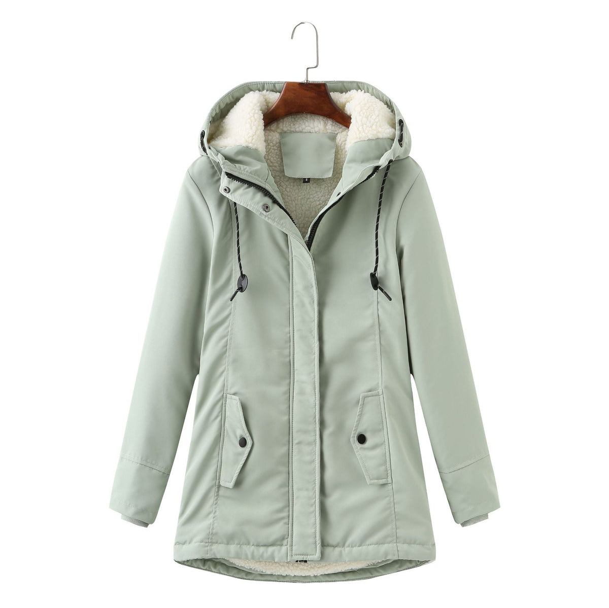 Women’s Sherpa-Lined Hooded Winter Parka – Adjustable Casual Outerwear for Everyday Cold-Weather Layering