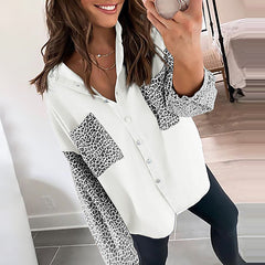 Women’s Relaxed Button-Up Shirt – Printed Long-Sleeve Style for Everyday Wear