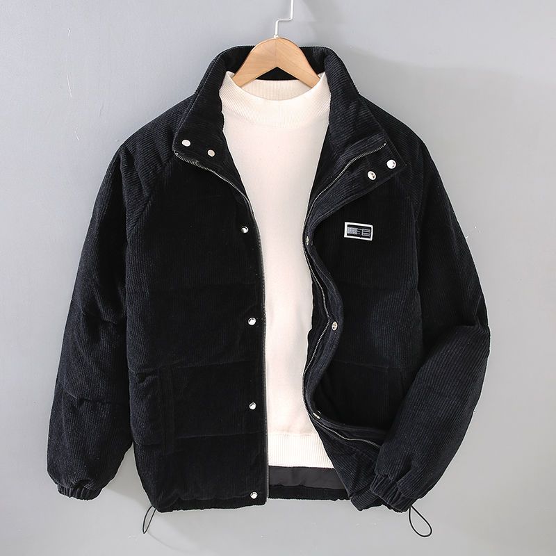 Men’s Corduroy Puffer Jacket – Padded Stand-Collar Winter Layer for Casual Cold-Weather Wear