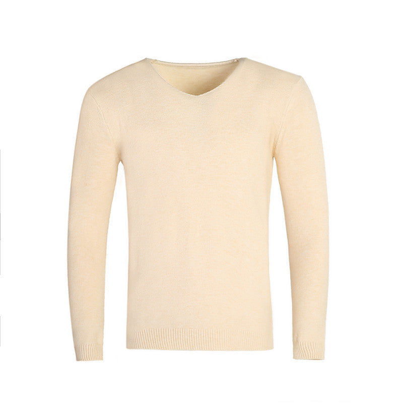Men’s V-Neck Jumper – Fine Knit with Ribbed Cuffs