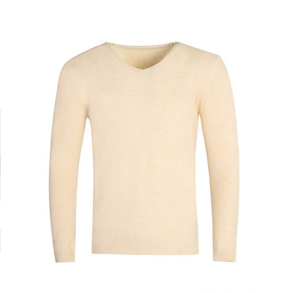 Men’s V-Neck Jumper – Fine Knit with Ribbed Cuffs