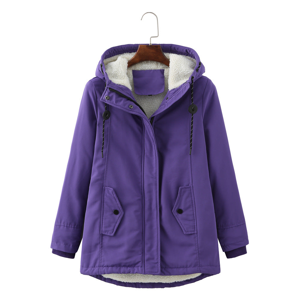 Women’s Sherpa-Lined Hooded Winter Parka – Adjustable Casual Outerwear for Everyday Cold-Weather Layering