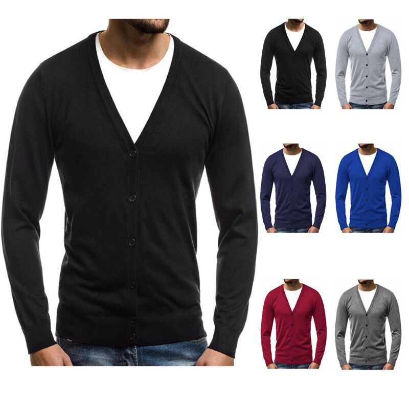 Men’s Cardigan – V-Neck with Full Button Placket