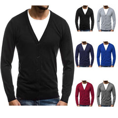 Men’s Cardigan – V-Neck with Full Button Placket