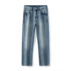Men’s Relaxed Wide-Leg Jeans – Vintage-Wash Denim for Modern Casual Wear