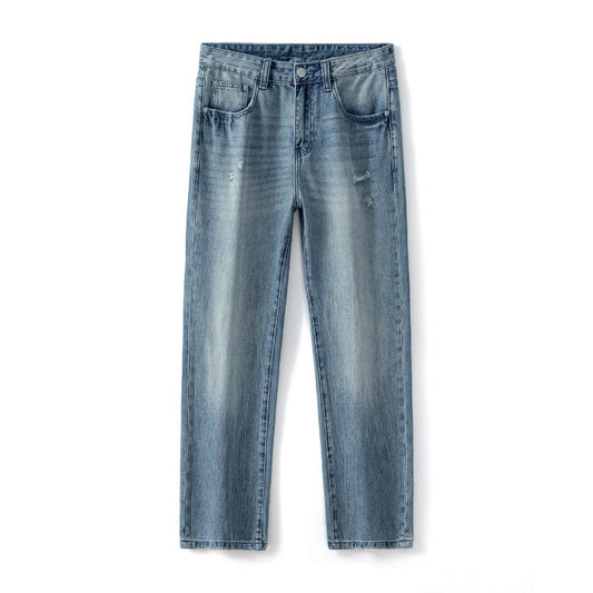 Men’s Relaxed Wide-Leg Jeans – Vintage-Wash Denim for Modern Casual Wear