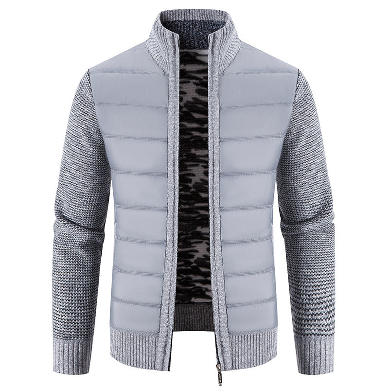Men’s Bomber Jacket – Quilted Front with Knitted Sleeves
