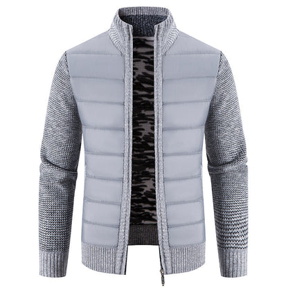 Men’s Bomber Jacket – Quilted Front with Knitted Sleeves