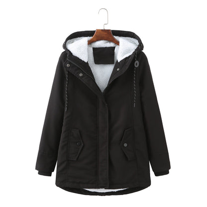Women’s Sherpa-Lined Hooded Winter Parka – Adjustable Casual Outerwear for Everyday Cold-Weather Layering