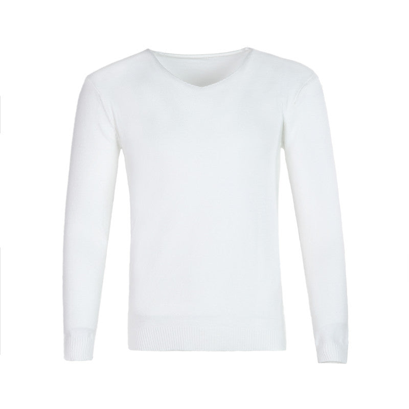 Men’s V-Neck Jumper – Fine Knit with Ribbed Cuffs