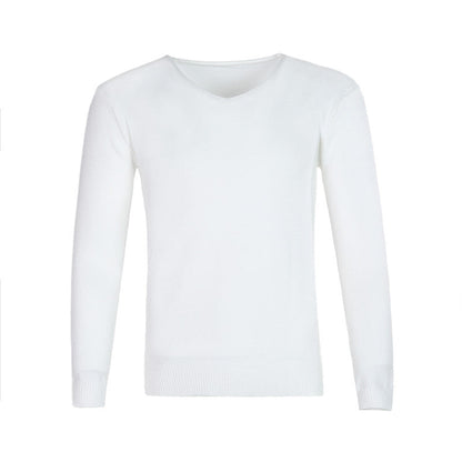 Men’s V-Neck Jumper – Fine Knit with Ribbed Cuffs