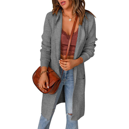 Women’s Open-Front Longline Cardigan – Relaxed Knit Layer for Everyday Autumn Wear