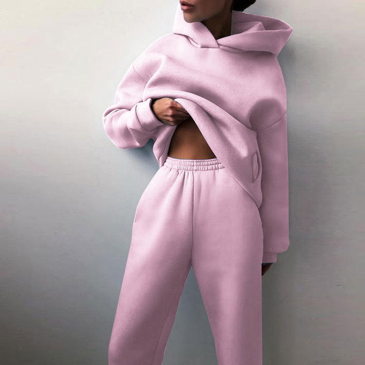 Women’s Pullover Hoodie and Jogger Tracksuit Set – Relaxed Two-Piece Active Style