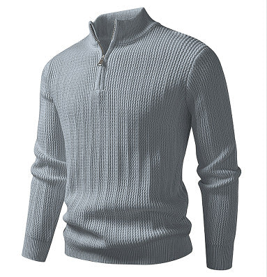 Men’s Half-Zip Jumper – Ribbed Knit with Slim Fit