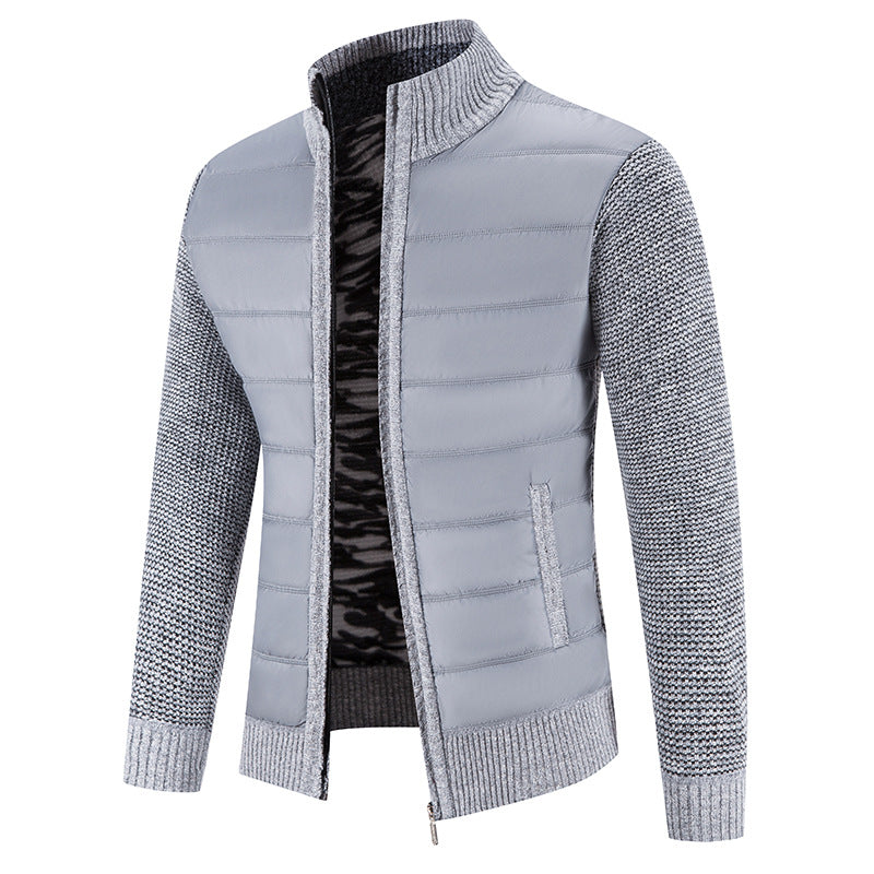 Men’s Bomber Jacket – Quilted Front with Knitted Sleeves