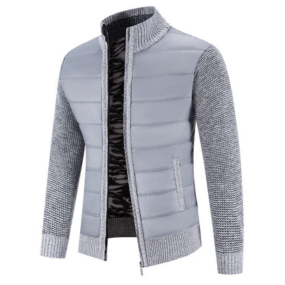 Men’s Bomber Jacket – Quilted Front with Knitted Sleeves