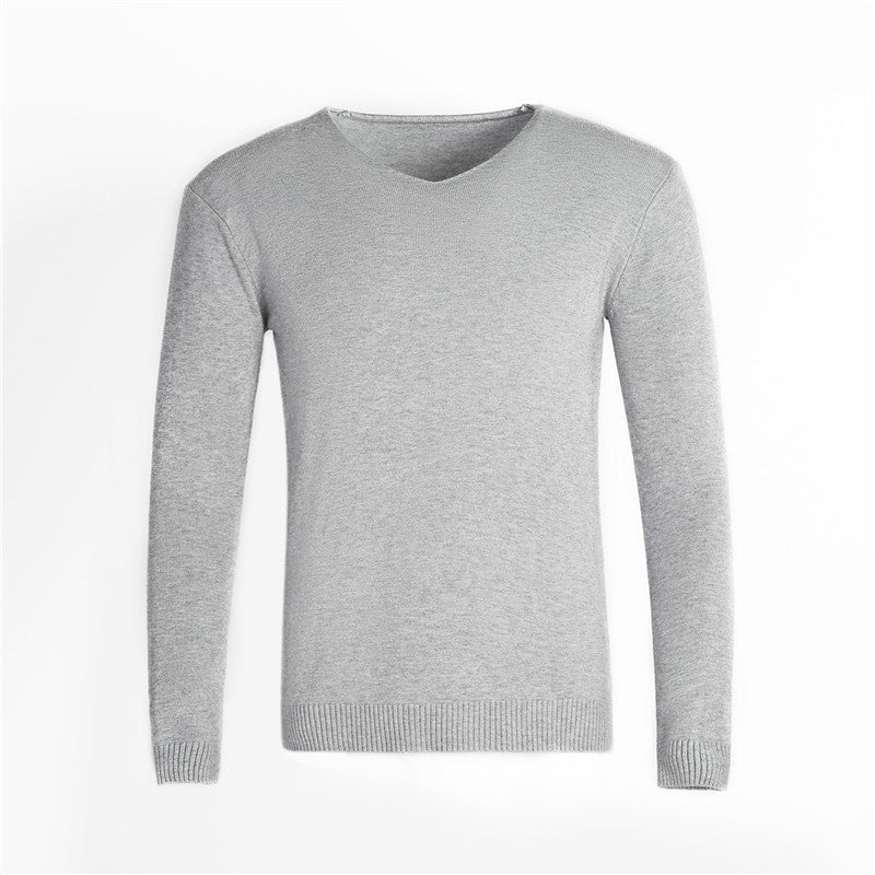 Men’s V-Neck Jumper – Fine Knit with Ribbed Cuffs