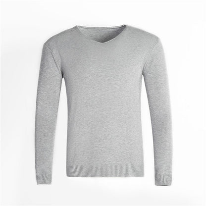Men’s V-Neck Jumper – Fine Knit with Ribbed Cuffs