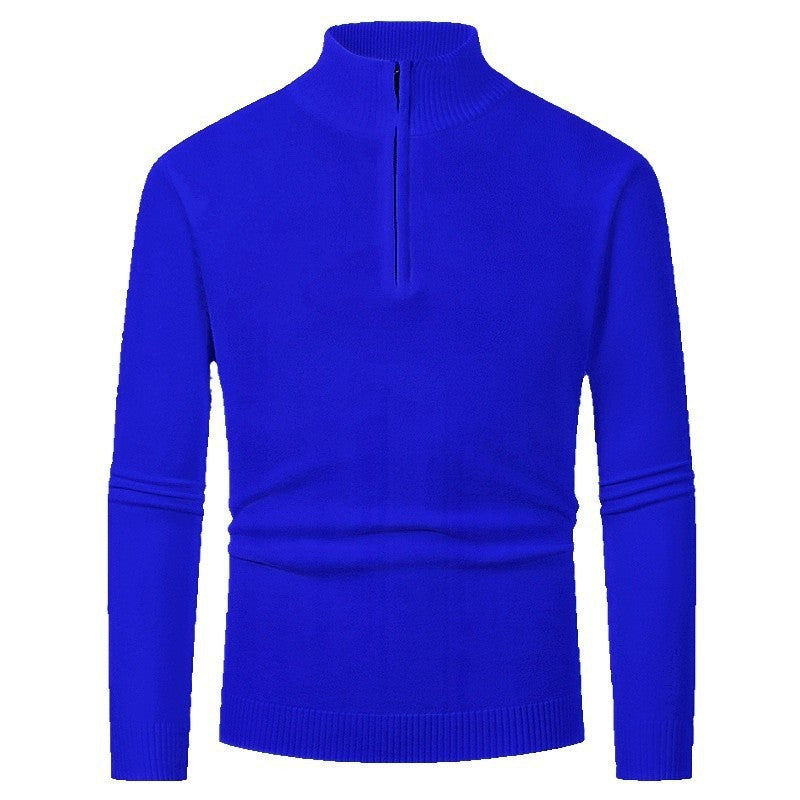 Men’s Half-Zip Jumper – Stand Collar with Ribbed Cuffs