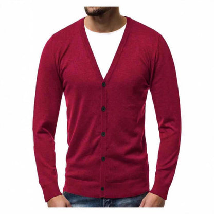 Men’s Cardigan – V-Neck with Full Button Placket