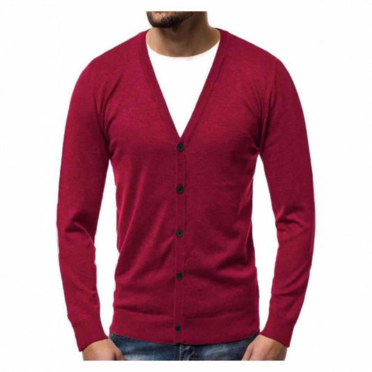 Men’s Cardigan – V-Neck with Full Button Placket