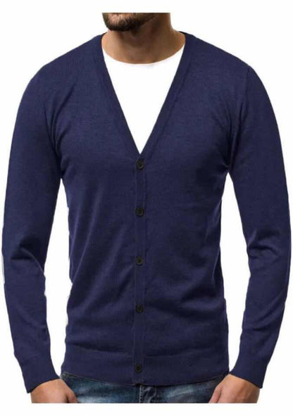 Men’s Cardigan – V-Neck with Full Button Placket