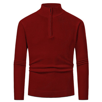 Men’s Half-Zip Jumper – Stand Collar with Ribbed Cuffs
