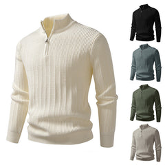 Men’s Half-Zip Jumper – Ribbed Knit with Slim Fit