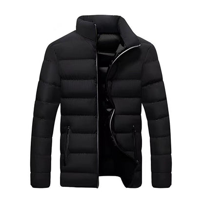 Men’s Puffer Jacket – Contrast Lining with High Stand Collar