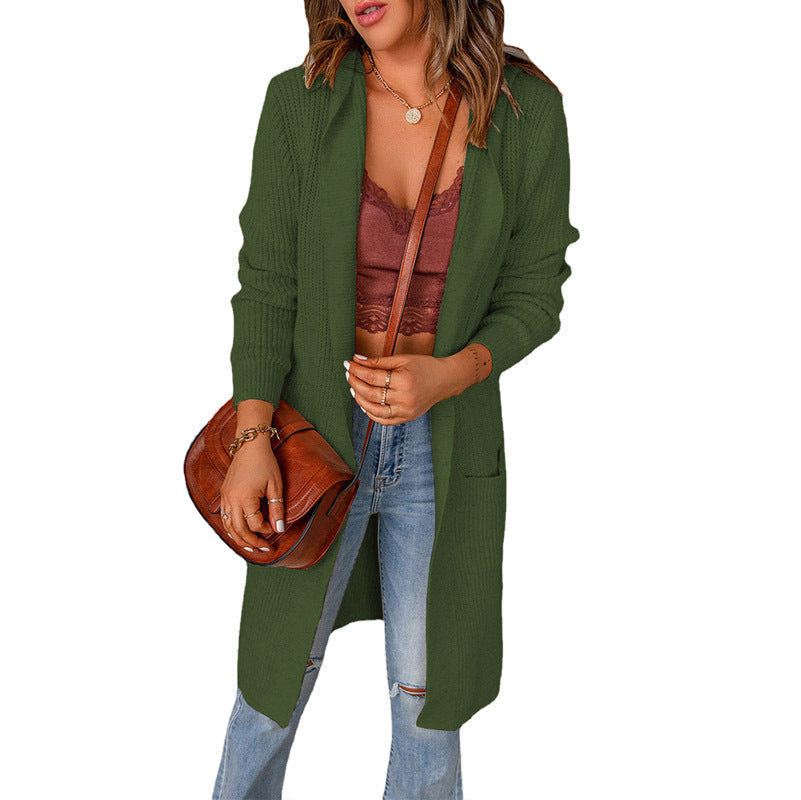 Women’s Open-Front Longline Cardigan – Relaxed Knit Layer for Everyday Autumn Wear