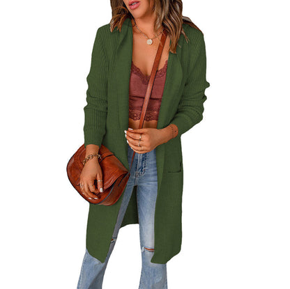 Women’s Open-Front Longline Cardigan – Relaxed Knit Layer for Everyday Autumn Wear