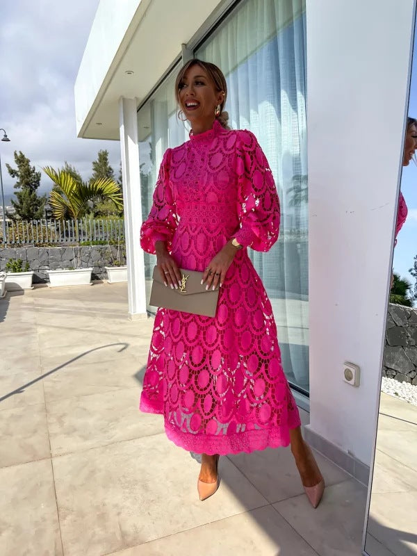 Women’s Long-Sleeve Evening Dress – Elegant Summer Wedding Guest Style