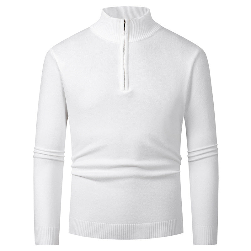 Men’s Half-Zip Jumper – Stand Collar with Ribbed Cuffs
