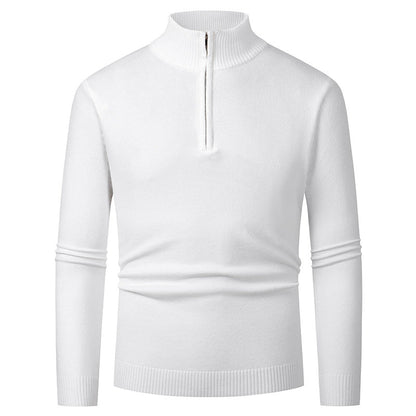 Men’s Half-Zip Jumper – Stand Collar with Ribbed Cuffs