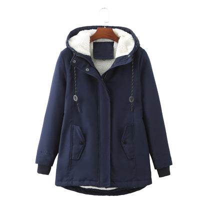 Women’s Sherpa-Lined Hooded Winter Parka – Adjustable Casual Outerwear for Everyday Cold-Weather Layering