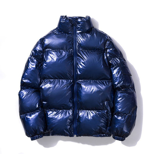 Men’s Oversized Puffer Jacket – High Stand Collar with Wide Baffles