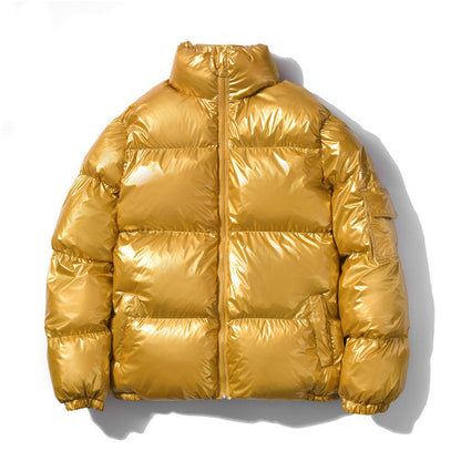 Men’s Oversized Puffer Jacket – High Stand Collar with Wide Baffles