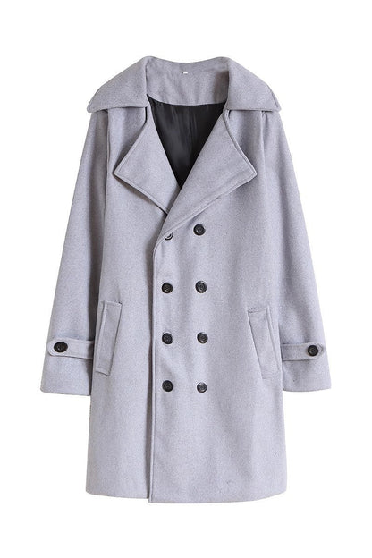 Men’s Tailored Overcoat – Double-Breasted with Wide Lapels