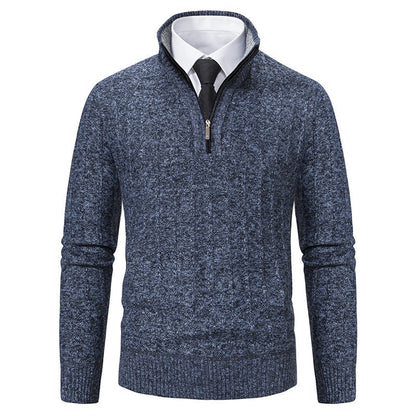 Men’s Half-Zip Jumper – Cable Texture with Stand Collar