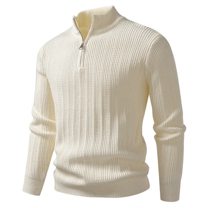Men’s Half-Zip Jumper – Ribbed Knit with Slim Fit