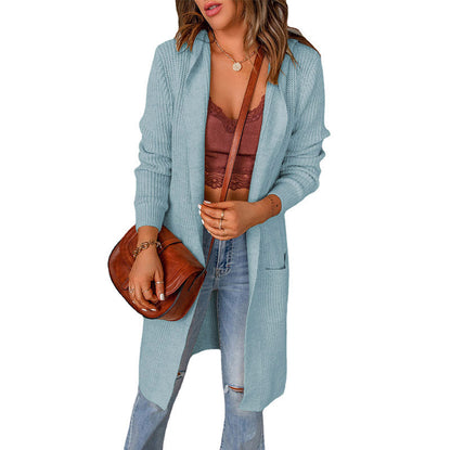 Women’s Open-Front Longline Cardigan – Relaxed Knit Layer for Everyday Autumn Wear