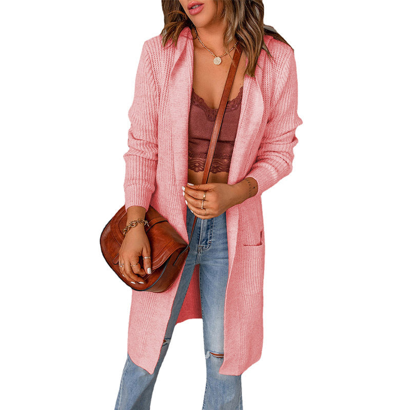 Women’s Open-Front Longline Cardigan – Relaxed Knit Layer for Everyday Autumn Wear