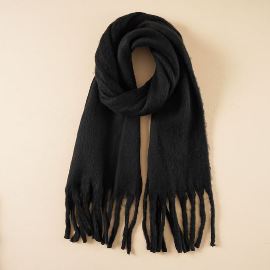 Men’s Cashmere Fringe Scarf – Soft Winter Accessory for Refined Everyday Layering