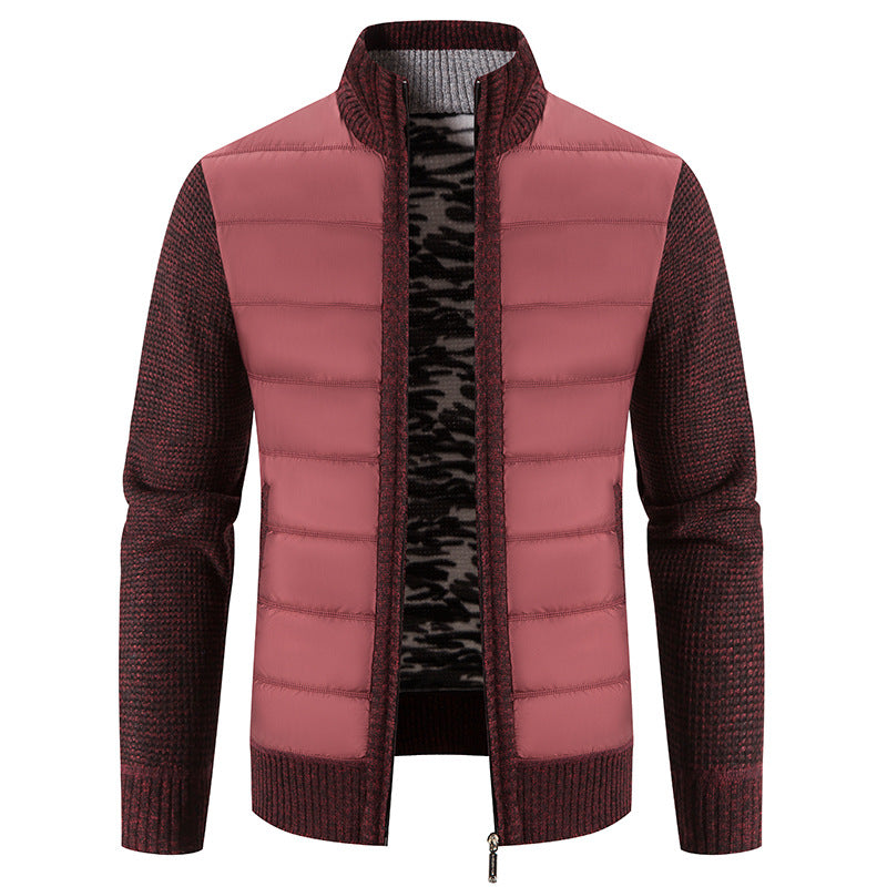 Men’s Bomber Jacket – Quilted Front with Knitted Sleeves