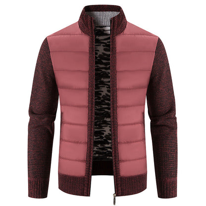 Men’s Bomber Jacket – Quilted Front with Knitted Sleeves
