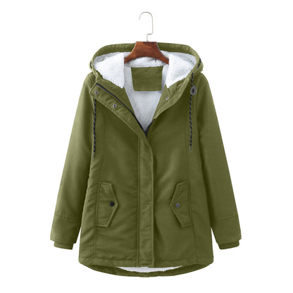 Women’s Sherpa-Lined Hooded Winter Parka – Adjustable Casual Outerwear for Everyday Cold-Weather Layering