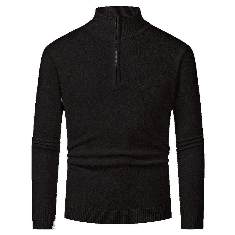 Men’s Half-Zip Jumper – Stand Collar with Ribbed Cuffs