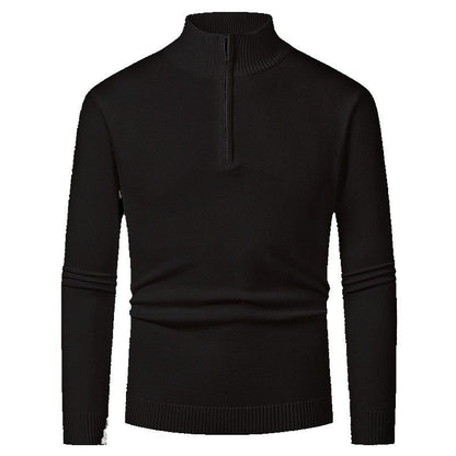 Men’s Half-Zip Jumper – Stand Collar with Ribbed Cuffs