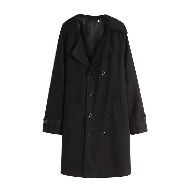 Men’s Tailored Overcoat – Double-Breasted with Wide Lapels